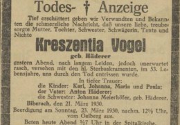 Anzeiger-vom-Oberland-1930-03-22-S.12-Vogel-Kreszentia-geb.-Haederer-Trauer