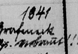 Eintrag des Pfarres im Familienregister zum Tod von Karl Aßfalg: „1941 Grafeneck verbrannt!!!“.