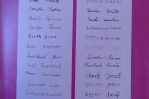 Mit einem handgeschriebenen Gedenkbuch wird in Heggbach die Erinnerung an die Patientinnen und Patienten aufrechterhalten, die nach Grafeneck deportiert und ermordet wurden. [A-E]