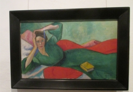 Liegende Dame in Grün-G. Münter 1919